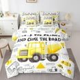 thumbnail image 1 of Erosebridal Yellow Tractor Bed in a Bag Twin Size, Equipment Truck Bed Set, Construction Site Room Decor, Reversible 7 Pieces, 1 of 4