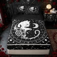 thumbnail image 1 of Erosebridal Yin Yang Cat Mandala Zipper Twin Comforter Sets with Fitted Sheet and 2 Pillowcases for Women Men, Black White Starry Sky Zipper Bedding Set, Black Reversible, 4-Piece, 1 of 7