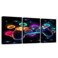 thumbnail image 1 of Erosebridal Young Men Gaming Canvas Wall Art Set of 3, Cool Gamepad Framed Wall Art for Living Room, Video Game Gamer Wall Decor for Kitchen, Luxury Bedroom Decoration, 1 of 5