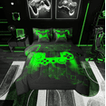 thumbnail image 1 of Erosebridal Youth Gaming Bed in a Bag Twin Size, Video Game Green Gamepad Bed Set, Gamer Bedroom Decor, Reversible 7 Pieces, 1 of 4
