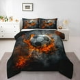 thumbnail image 1 of Erosebridal Youth Soccer Comforter Sets King Size,Football Sports Comforters & Duvets,Orange Black Bedding King Comforter Set For Teens,Ultra Soft Bedroom Decor Reversible,3pcs, 1 of 8