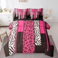 thumbnail image 1 of Erosebridal Zebra Leopard Print Bedding Sets Twin Size, Rectangle Geometric Comforter Sets with Sheets, Animal Decorative, 7pcs, 1 of 5