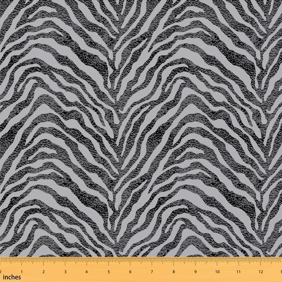 Erosebridal Zebra Pattern Fabric by the Yard 10 Yards Wild Animal Print Home Decor Fabric by the Yard, Dark Dark Gray