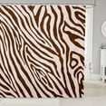 thumbnail image 1 of Erosebridal Zebra Print Shower Curtain 72x84, Jungle Wildlife Bath Curtain, Brown, 1 of 5