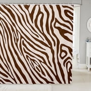 Erosebridal Zebra Print Shower Curtain 72x84, Jungle Wildlife Bath Curtain, Brown