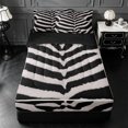 thumbnail image 1 of Erosebridal Zebra Stripe Zipper Queen Comforter Set with Fitted Sheet and 2 Pillowcases,Animal Line Zipper Bedding Set For Girls,Black Reversible,4-Piece, 1 of 7