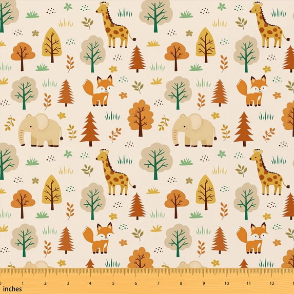 Erosebridal Zoo Animal Fabric by the Yard 1 Yard Safari Print Home Decor Fabric by the Yard, Pink