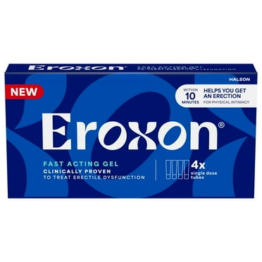 Eroxon Erectile Dysfunction Treatment Gel, Clinically Proven Topical Gel, 4 Single Use Tubes