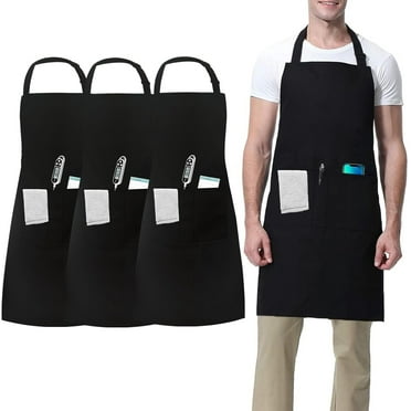 Erpangdo 3 Pack Chef Apron, Adjustable Apron for Catering Cooking Restaurant(Cotton Polyester)