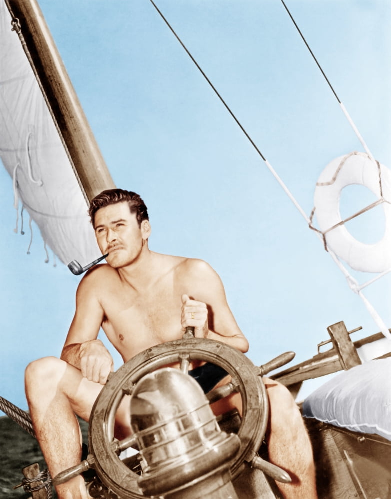 Errol Flynn Relaxing On His Yacht Canvas Art - (16 x 20)