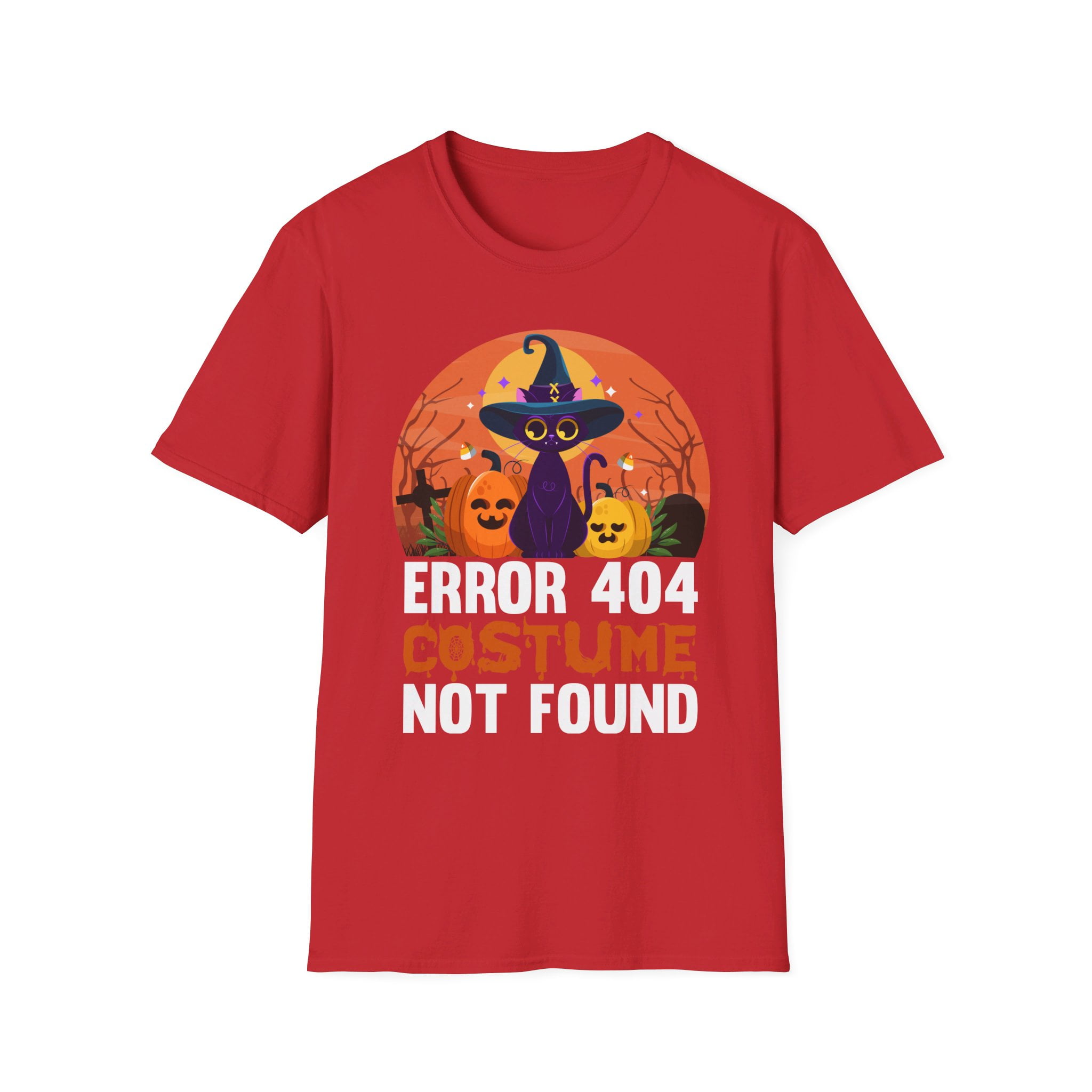 404 Not Found ハロウィンかぼちゃ5/7 Error 404 Costume Not Found Funny Halloween Witch Cat Pumpkin T