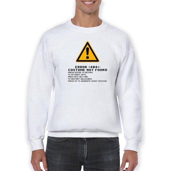 Error 404 Costume Not Found. Sweatshirt Men -Smartprints Designs, Male Small