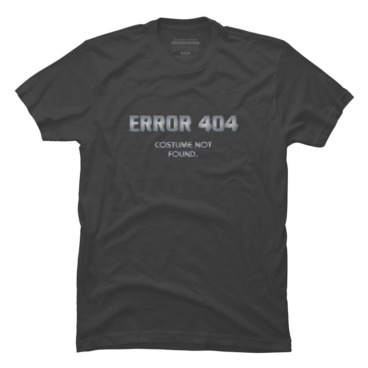 Error 404 Costume not found, Halloween Design Mens Charcoal Gray 