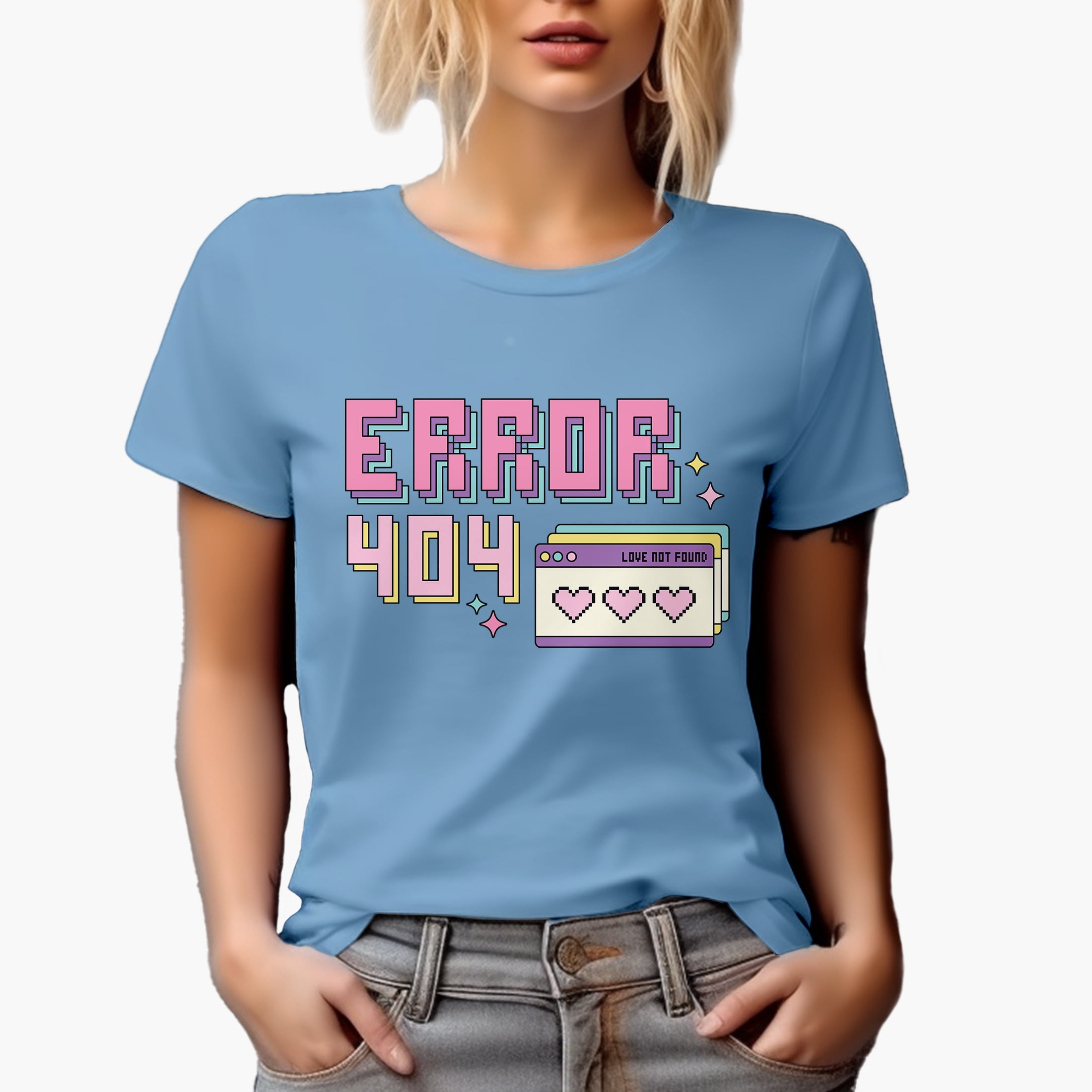 Error Merch Error 404, Love Not Found, Retro Computer Style Valentine's Day Art ...