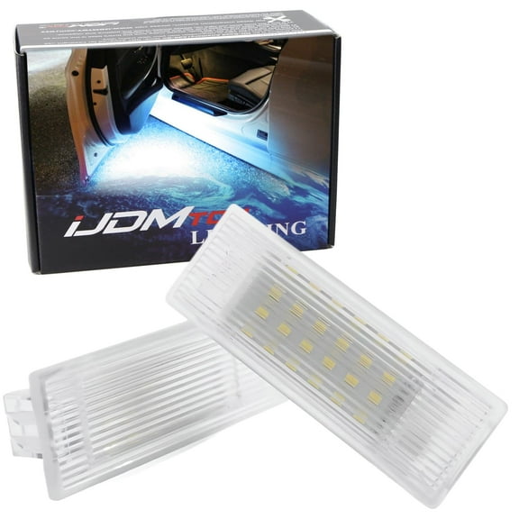 Error Free 18-SMD Ice Blue Aqua Full LED Footwell Step Courtesy Lights For BMW Fxx Chassis Code 1 2 3 4 5 7 Series X1 X3 X5 X6 etc., OEM Replacement 2-LED Lamp
