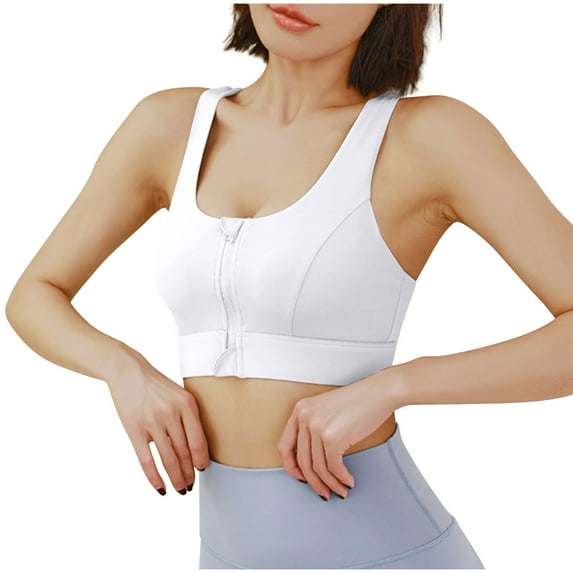 Ersazi 32A Bras for Women Sports Bra Fitness Running Shockproof Yoga Tank Top No Steel Ring Comfort Sports Bra White 5Xl