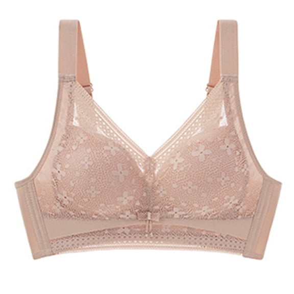 Ersazi 32D Bra Comfortable Lace Breathable Bra Underwear No Rims Red Xl