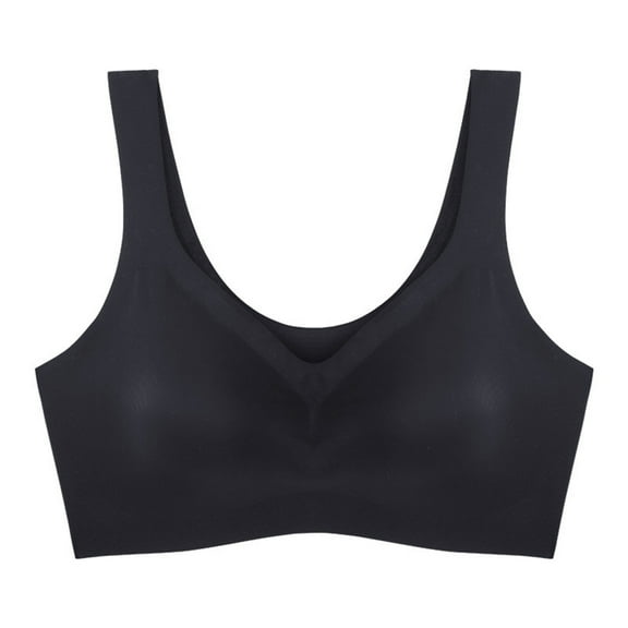Ersazi 32D Bra Women Sexy Top Bra Wire Free Underwears Base Style Sports Lingerie Black M