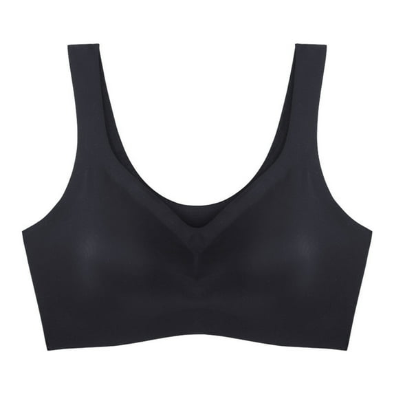 Ersazi 32D Bra Women Sexy Top Bra Wire Free Underwears Base Style Sports Lingerie Black M