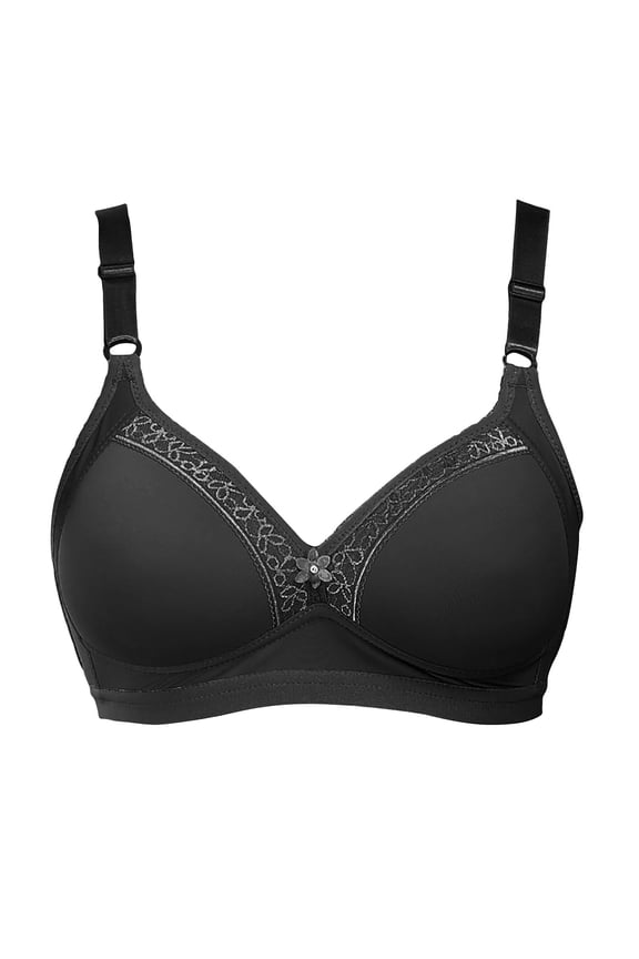 Ersazi 32Dd Bras for Women Fashion Women's Bra Wire Free Underwear Onepiece Bra Everyday Underwear Bras Black 40