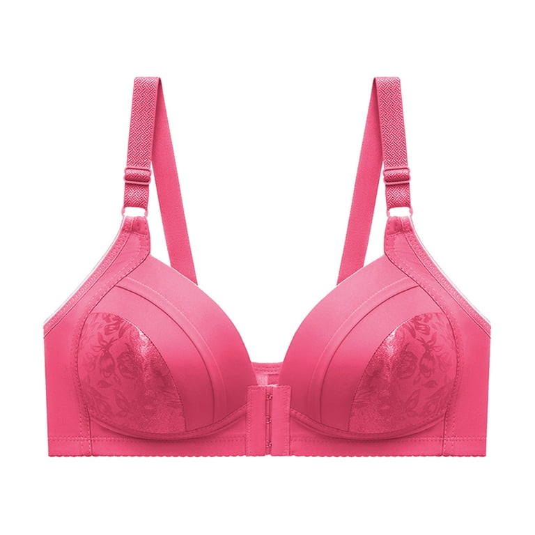 Ersazi 38 Ddd Bras For Women Woman'S Fashion Plus Size Wire Free  Comfortable Push Up Bra Underwear In Clearance Hot Pink Xl