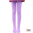 thumbnail image 1 of Ersazi 3Pc Nude Tights Women'S All Age Thin Velvet Dance Socks Base Socks White Pantyhose Purple L, 1 of 6