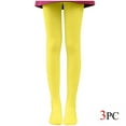 thumbnail image 1 of Ersazi 3Pc Plus Size Tights Women'S All Age Thin Velvet Dance Socks Base Socks White Pantyhose Yellow L, 1 of 6