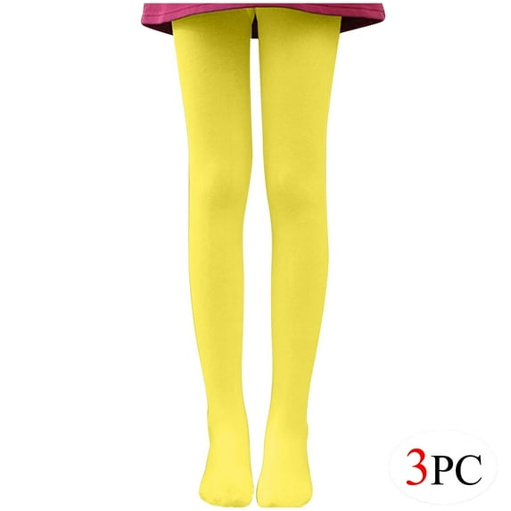 Ersazi 3Pc Women Tights Women'S All Age Thin Velvet Dance Socks Base Socks White Pantyhose Yellow Xl