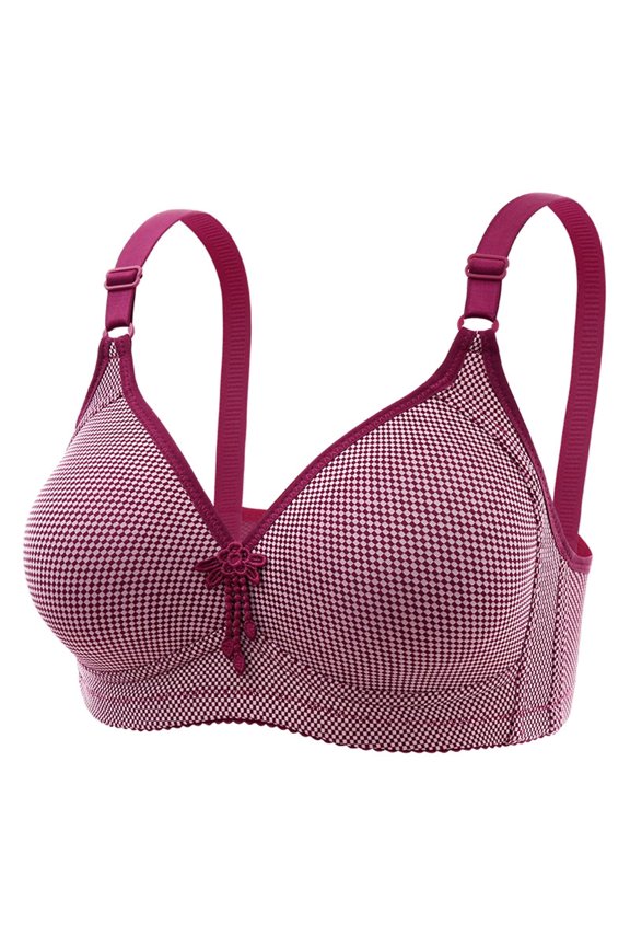 Ersazi Bralettes For Women With Support Woman'S Embroidered Glossy Comfortable Breathable Bra Underwear No Rims Hot Pink S
