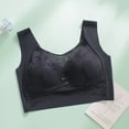 thumbnail image 1 of Ersazi Bras for Large Breasts Women Fashion Sports Lace Bra Wire Free Underwear one-Piece Bra Everyday Underwear Black 3Xl, 1 of 4