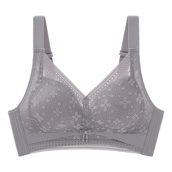 Ersazi Bras for Women Comfortable Lace Breathable Bra Underwear No Rims Red 2Xl