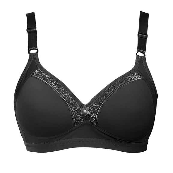Ersazi Bras for Women Fashion Women's Bra Wire Free Underwear Onepiece Bra Everyday Underwear Bras Black 36