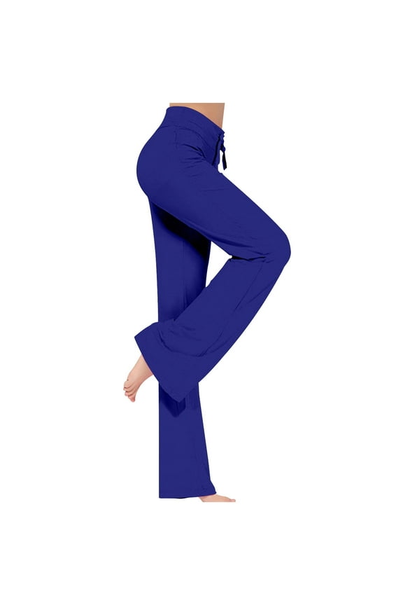 Ersazi Plus Size Yoga Pants for Women Women's Loose High Waist Wide Leg Pants Workout Out Leggings Casual Trousers Yoga Gym Pants Compression Leggings 3- Dark Blue Leggings for Women M