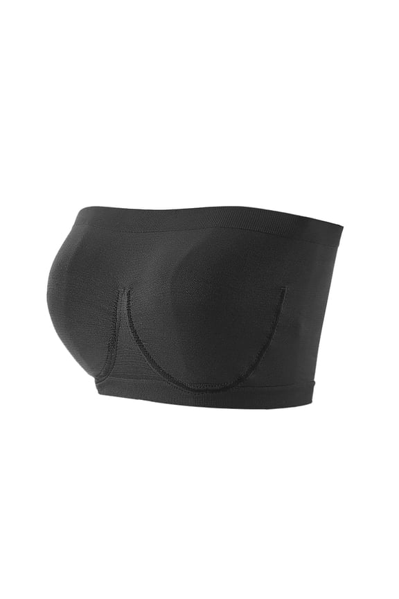 Ersazi Compression Bra Women'S Stretch Strapless Bra,Summer Bandeau Bra,Plus Size Strapless Bra,Comfort Wireless Bra Black 3Xl