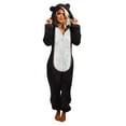 thumbnail image 1 of Ersazi Couple Matching Pajamas Women'S Plush Long Sleeve Zipper Hooded Bodysuit Loungewear Black M, 1 of 6