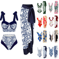 thumbnail image 1 of Ersazi Cute Swimsuit for Women Women's Sexy One-Piece Bikini Lace Up Independence Day Printed Swimsuit Long Skirt Two-Piece Sets Swimwear Sporty Swimsuits for Women Blue Xxxl, 1 of 6