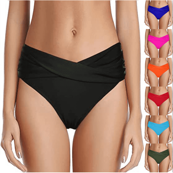 Ersazi Cute Swimsuit for Women Bikini Swim Pants Shorts Bottom Swimsuit Swimwear Bathing Black L