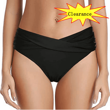 Ersazi Cute Swimsuit for Women Bikini Swim Pants Shorts Bottom Swimsuit Swimwear Bathing In Clearance Black L