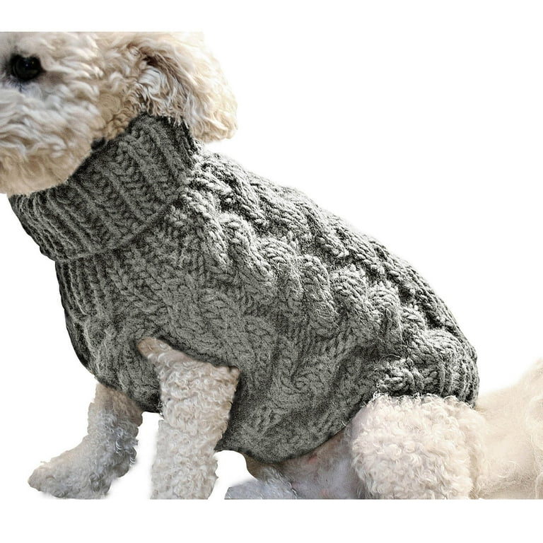 YUTK Dog Sweaters for Small Dogs Girl Clearance Fashiom Solid Winter Dog Sweater Knitted Warm Sleeveless Pet Clothes Gray M Walmart