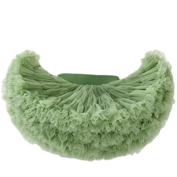 Ersazi Dresses for Girls Women Girls' Short Soft Yarn Breathable Princess Skirt for Children'S Clothing Children'S Mesh Puffy Skirt Green S