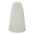 thumbnail image 1 of Ersazi Dresses for Women 2024 Fashion Women Loose Casual High Waist Solid Long Ankle Pleated Skirt Ruched Bodycon Dress for Women White M, 1 of 3