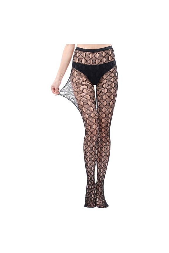 Ersazi Footless Tights For Women Women Pants Mesh Perspective Leggings Plus Size Fishnet Netting Stockings Brown One Size