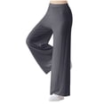 thumbnail image 1 of Ersazi High Waisted Leggings Women's Loose High Waist Wide Leg Pants Workout Out Leggings Casual Trousers Yoga Gym Pants Dark Gray L, 1 of 7