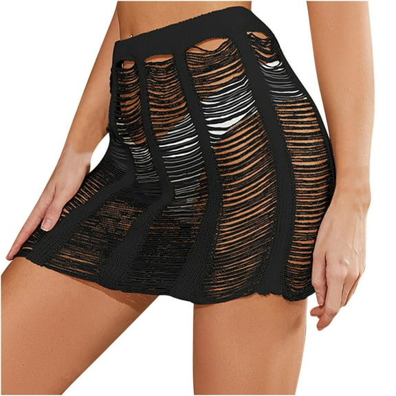 Ersazi Homecoming Dresses Plus Size Women High Waist Solid Skirt Out Ladies Mini Fit Skirts Black M