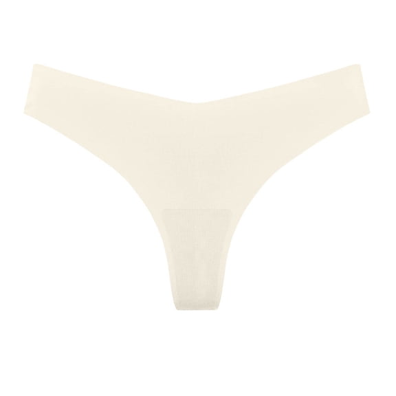 Ersazi Lace Underwear Sexy, Comfortable, And Traceless Ice Silk V-Waist Thong Underpants White Xl