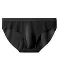 thumbnail image 1 of Ersazi Leak Proof Underwear for Men's Solid Color Ice Silk Seamless Briefs Black L, 1 of 3