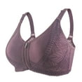 thumbnail image 1 of Ersazi Lifting Bra Casual Sexy Front Button Shaping Cup Shoulder Strap Underwire Bra Plus Size Extra-Elastic Wirefree Purple 50, 1 of 9