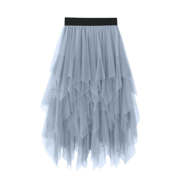 Ersazi Maxi Dresses for Women Women Versatile Solid Color Short Skirt Mesh Skirt Multilayer Short Skirt Womens Work Dresses Gray Free Size