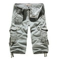 thumbnail image 1 of Ersazi Mens Sweatpants on Clearance Men's Casual Pure Color Outdoors Pocket Beach Work Trouser Cargo Shorts Pant Gray L, 1 of 4