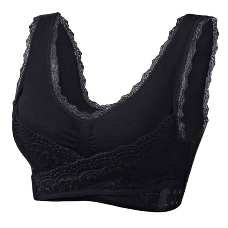 Ersazi Nude Bra 4Pc Women'S Solid Color Non-Steel Ring Cross Lace Gathering  Breathable Bra In Clearance Black Ladies Tops And Bras Xxl 